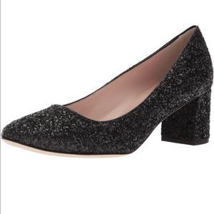 Kate Spade Dolores Black Glitter Mules size 6.5